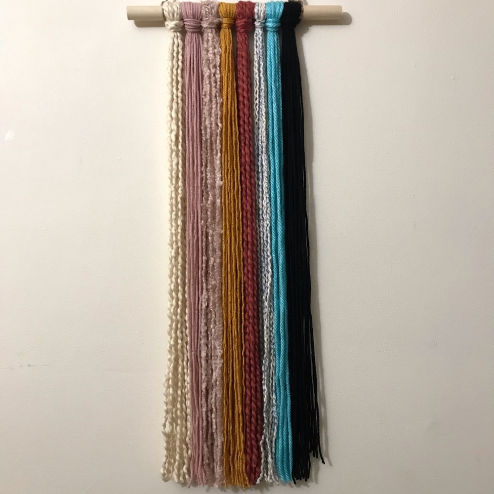 Simple Joys Boho Yarn Wall Hanging Tapestry 28”